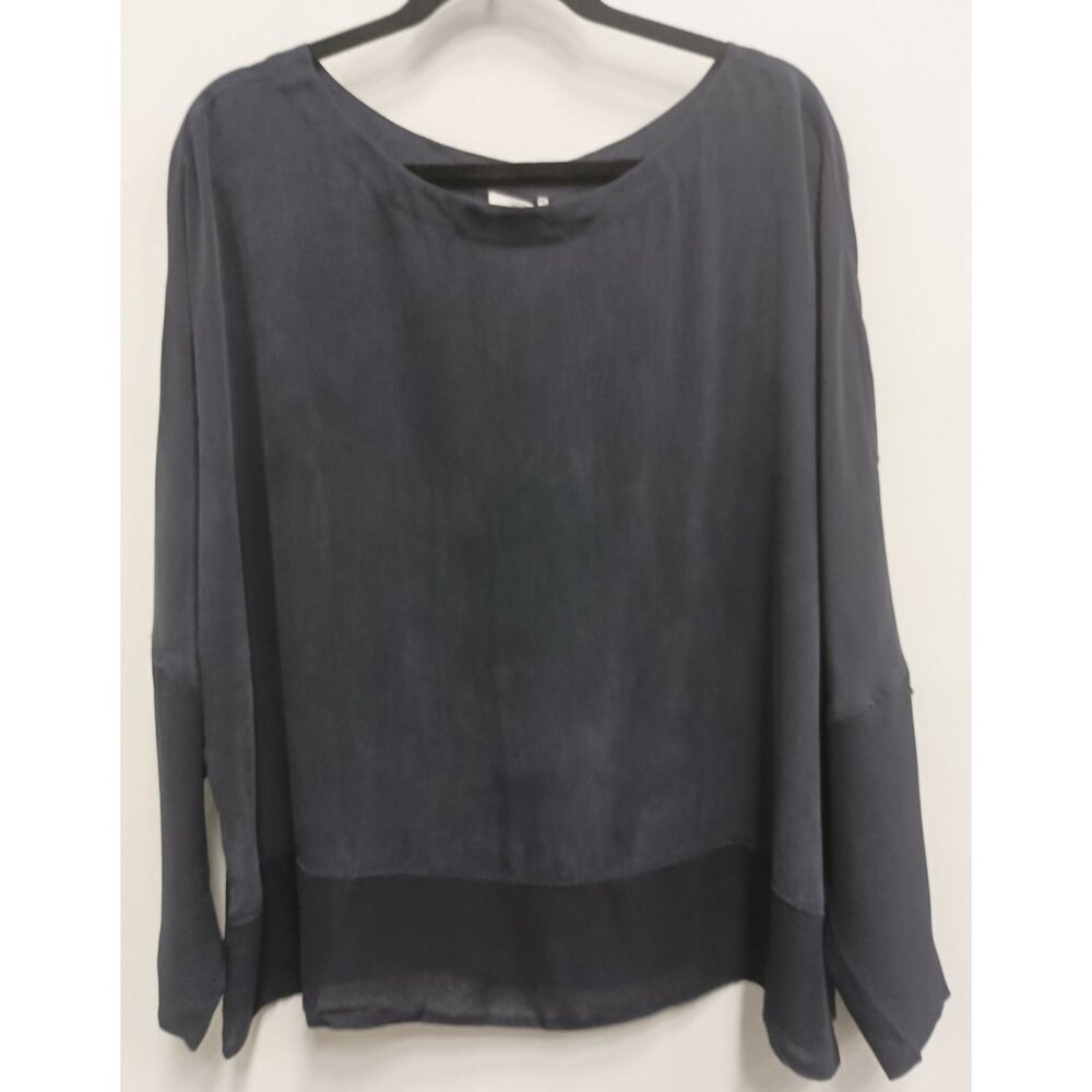 Charli‎ Womens Blouse Top Size 8 Gray Silk Timeless Minimalist Oversized NEW